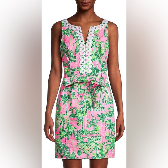 Lilly Pulitzer Gulianna Stretch Cotton Shift Dress Sz 0 - Picture 2 of 15